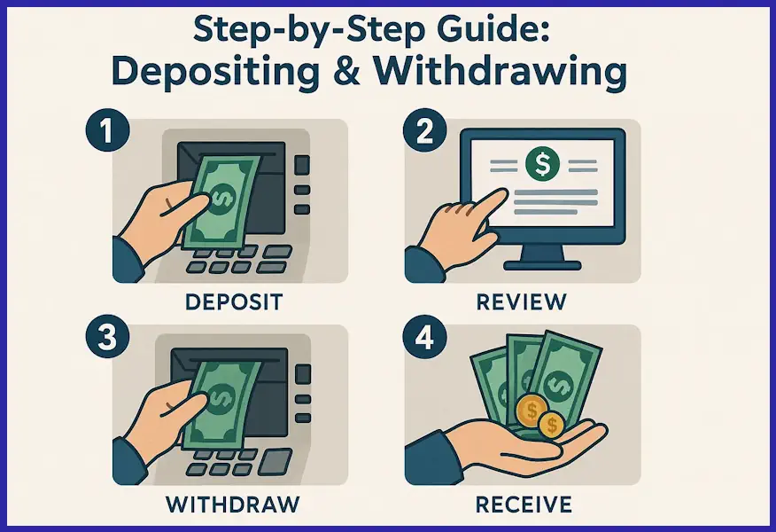 Step-by-Step Guide: Depositing & Withdrawing in US Infographic